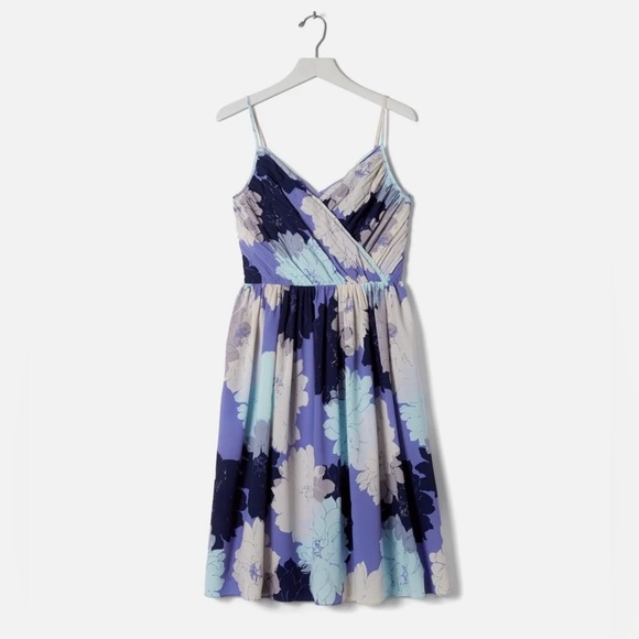 Banana Republic Strappy Crossover Blue Floral Dress - Picture 2 of 7